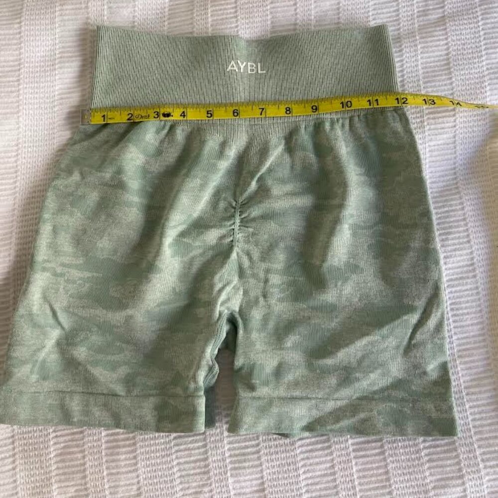 AYBLE Mint Green Camo Biker Shorts